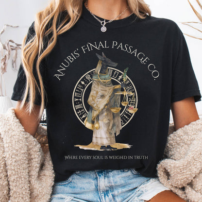 T-Shirt Black / S Anubis' Final Passage Co Egyptian Mythology The Mystic Eden