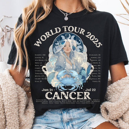 T-Shirt Black / S Cancer Concert T-Shirt - Zodiac World Tour 2025 Shirt The Mystic Eden