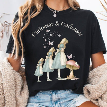 T-Shirt Black / S Curiouser and Curiouser Alice Tee The Mystic Eden