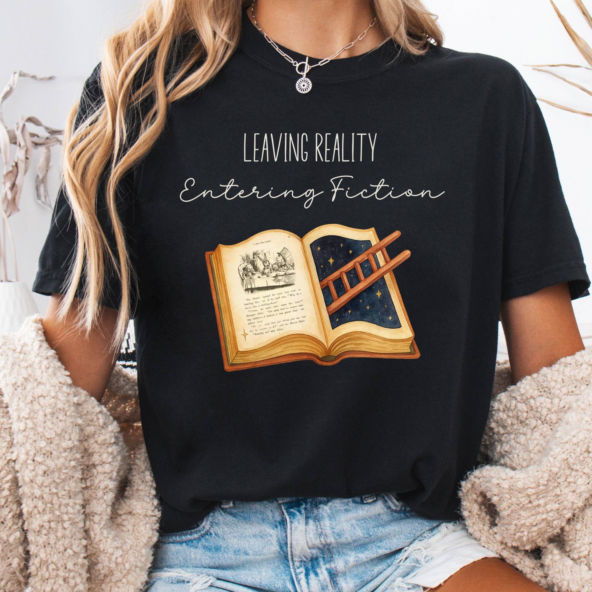 T-Shirt Black / S Entering Fiction T-Shirt – Literary Escape Tee The Mystic Eden
