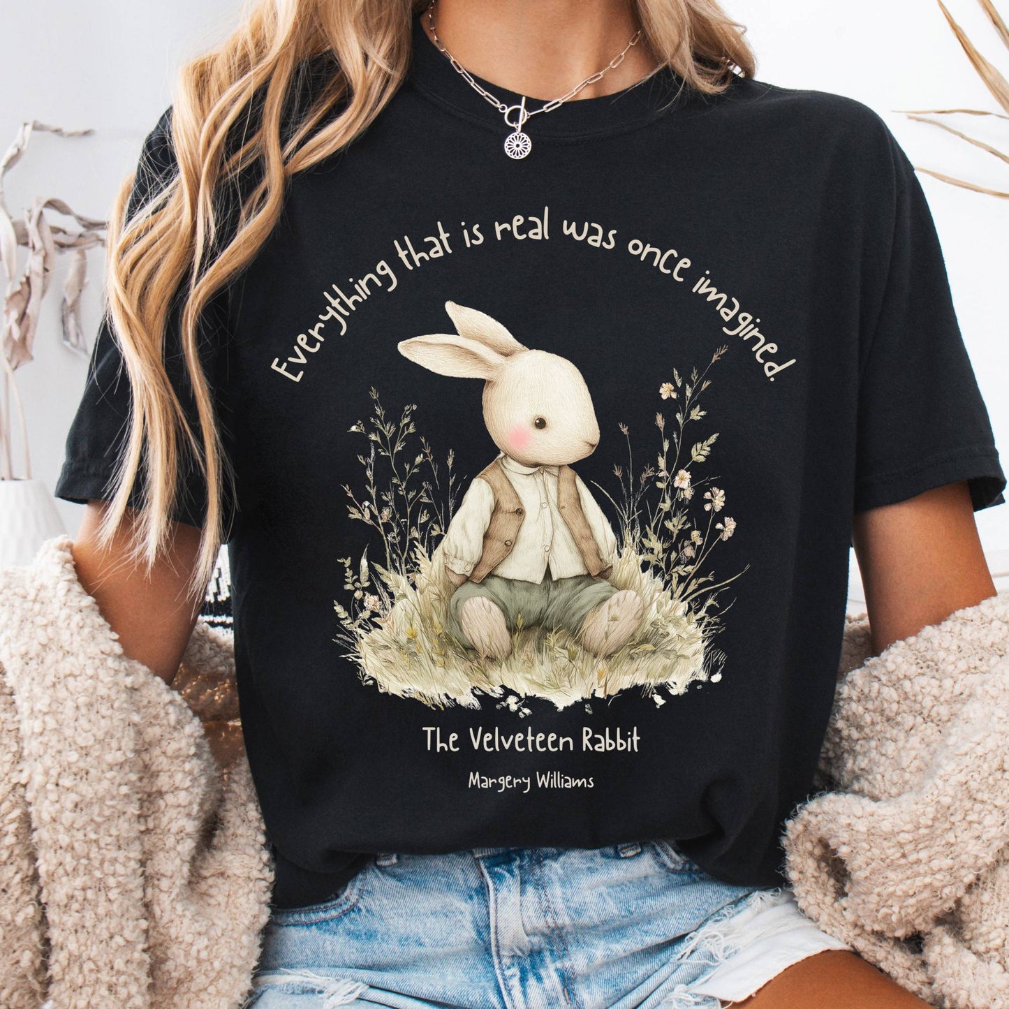 T-Shirt Black / S Everything Real Was Once Imagined The Velveteen Rabbit Tee The Mystic Eden