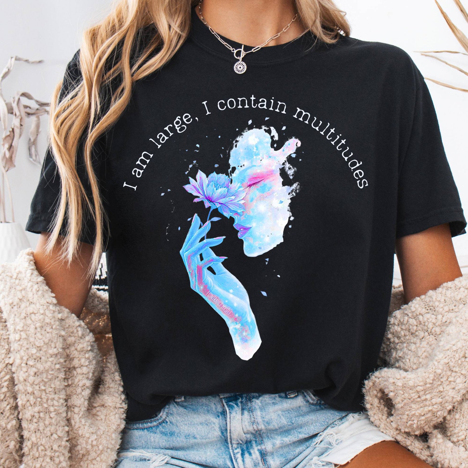 T-Shirt Black / S I Contain Multitudes Walt Whitman Tee The Mystic Eden