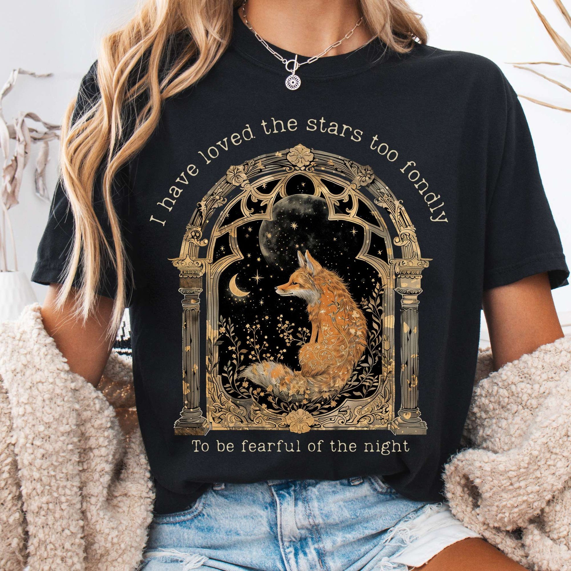 T-Shirt Black / S I Have Loved the Stars Too Fondly Sarah Williams Poetry Tee The Mystic Eden