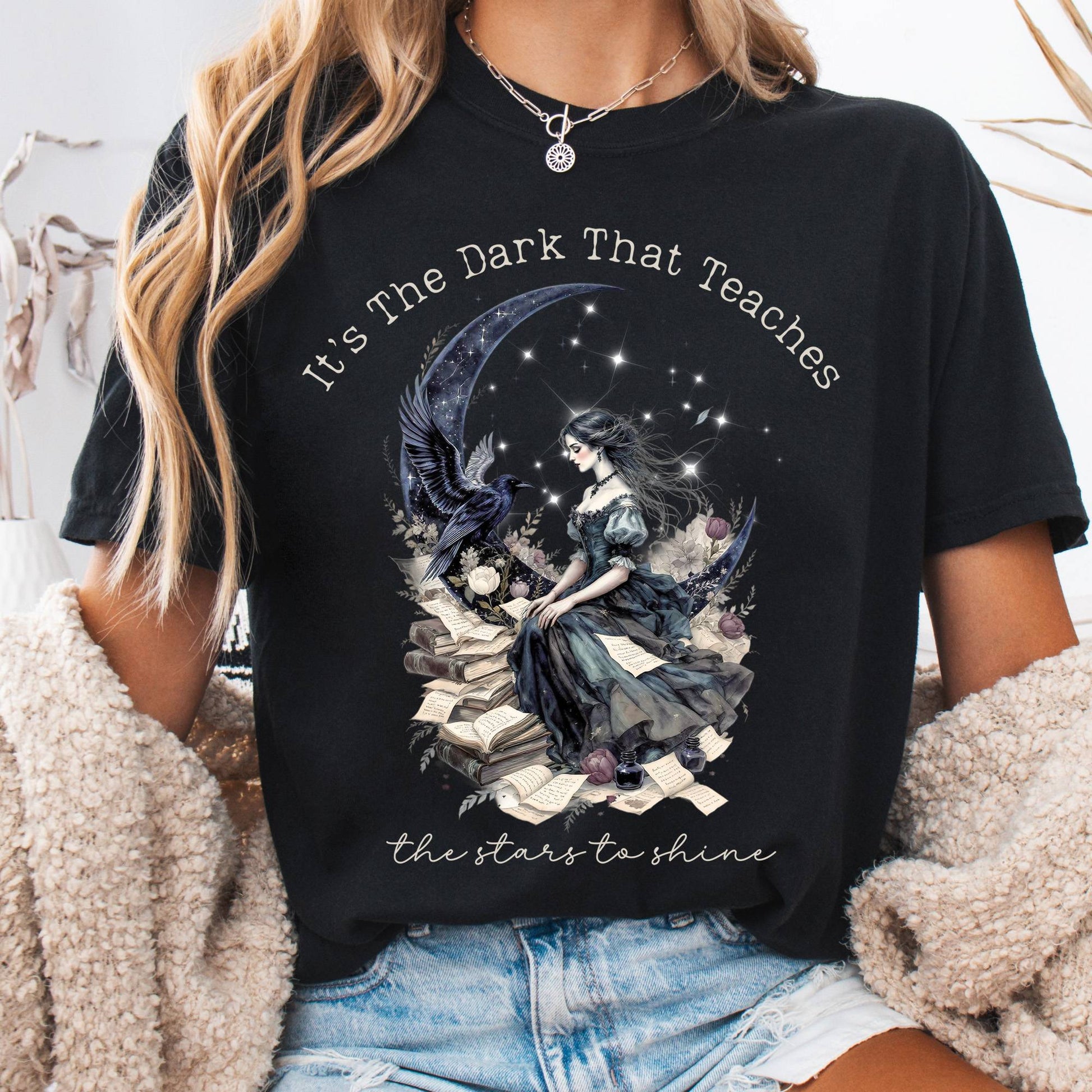 T-Shirt Black / S It's the Dark That Teaches the Stars to Shine Poe Inspired Tee The Mystic Eden