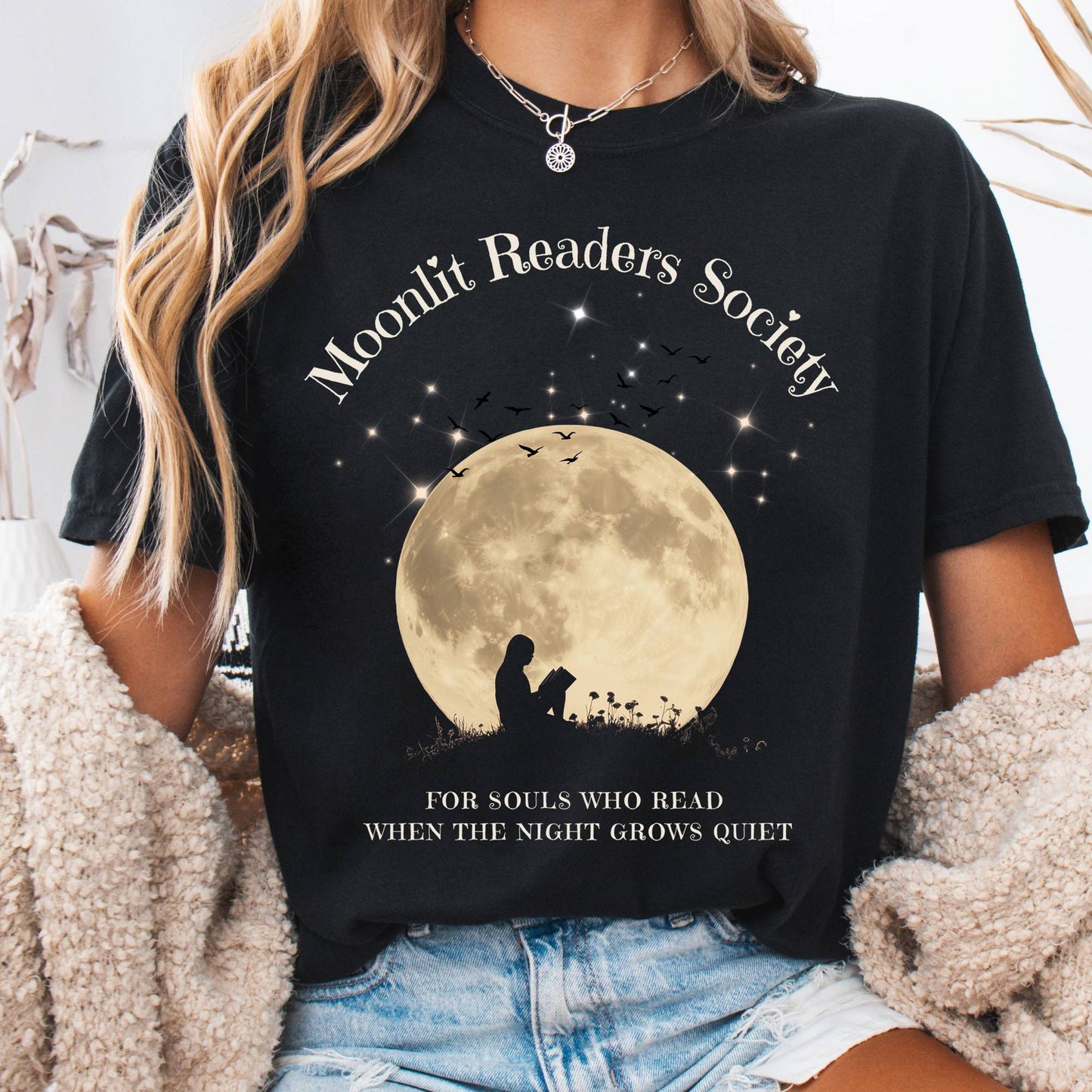 T-Shirt Black / S Moonlit Readers Society Tee The Mystic Eden