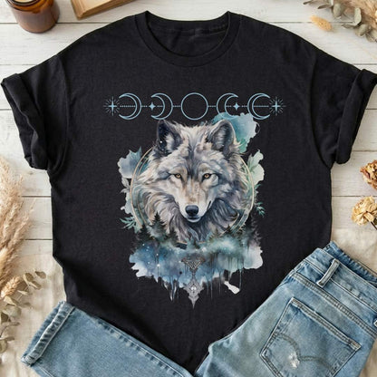 T-Shirt Black / S Moonlit Wolf T-Shirt The Mystic Eden