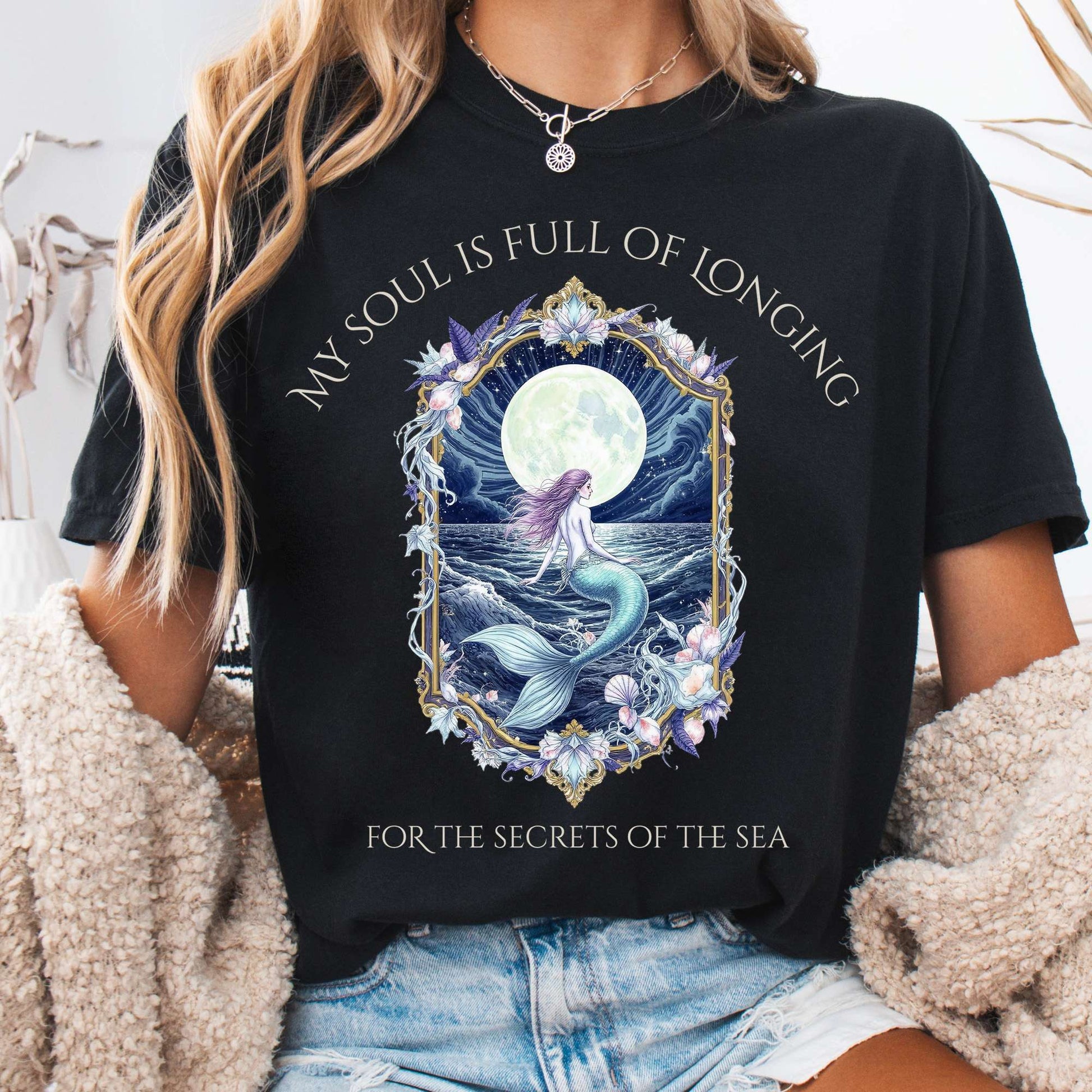 T-Shirt Black / S My Soul Is Full of Longing For The Secrets Of The Sea T-Shirt The Mystic Eden