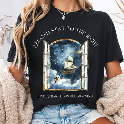 T-Shirt Black / S Second Star to the Right Peter Pan Tee The Mystic Eden