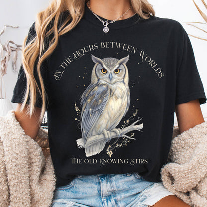 T-Shirt Black / S The Old Knowing Stirs Mystical Owl Tee The Mystic Eden