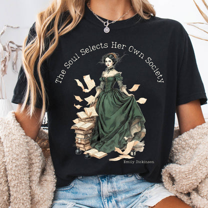T-Shirt Black / S The Soul Selects Her Own Society Emily Dickinson Tee The Mystic Eden