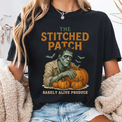 T-Shirt Black / S The Stitched Patch Frankenstein Shirt The Mystic Eden