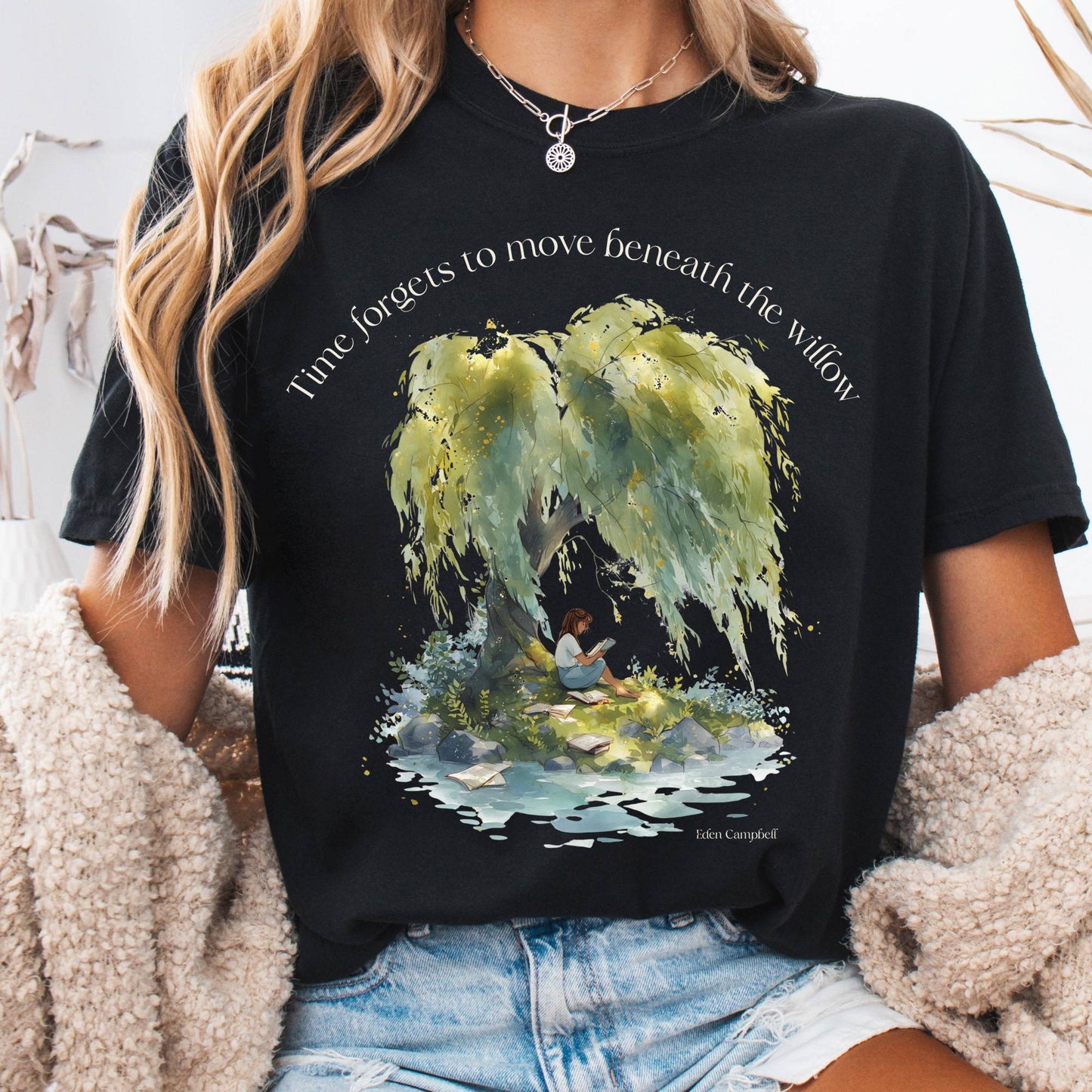 T-Shirt Black / S Time Forgets to Move Beneath the Willow Tee The Mystic Eden