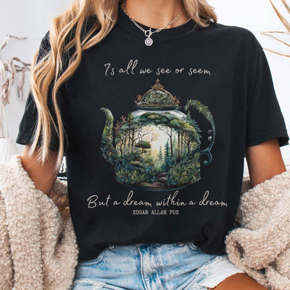 T-Shirt Black / S Vintage Edgar Allan Poe Shirt Dream Within A Dream The Mystic Eden