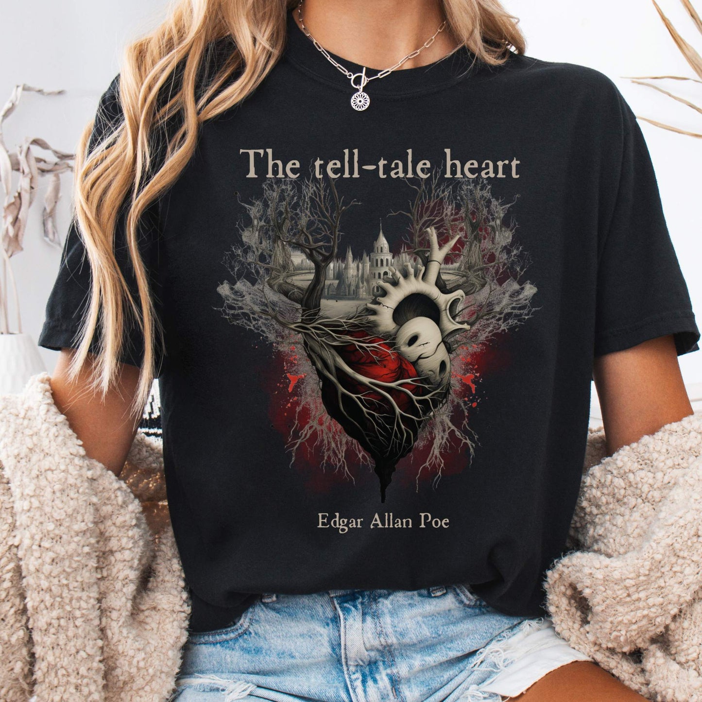 T-Shirt Black / S Vintage Edgar Allan Poe Shirt - The Tell Tale Heart The Mystic Eden