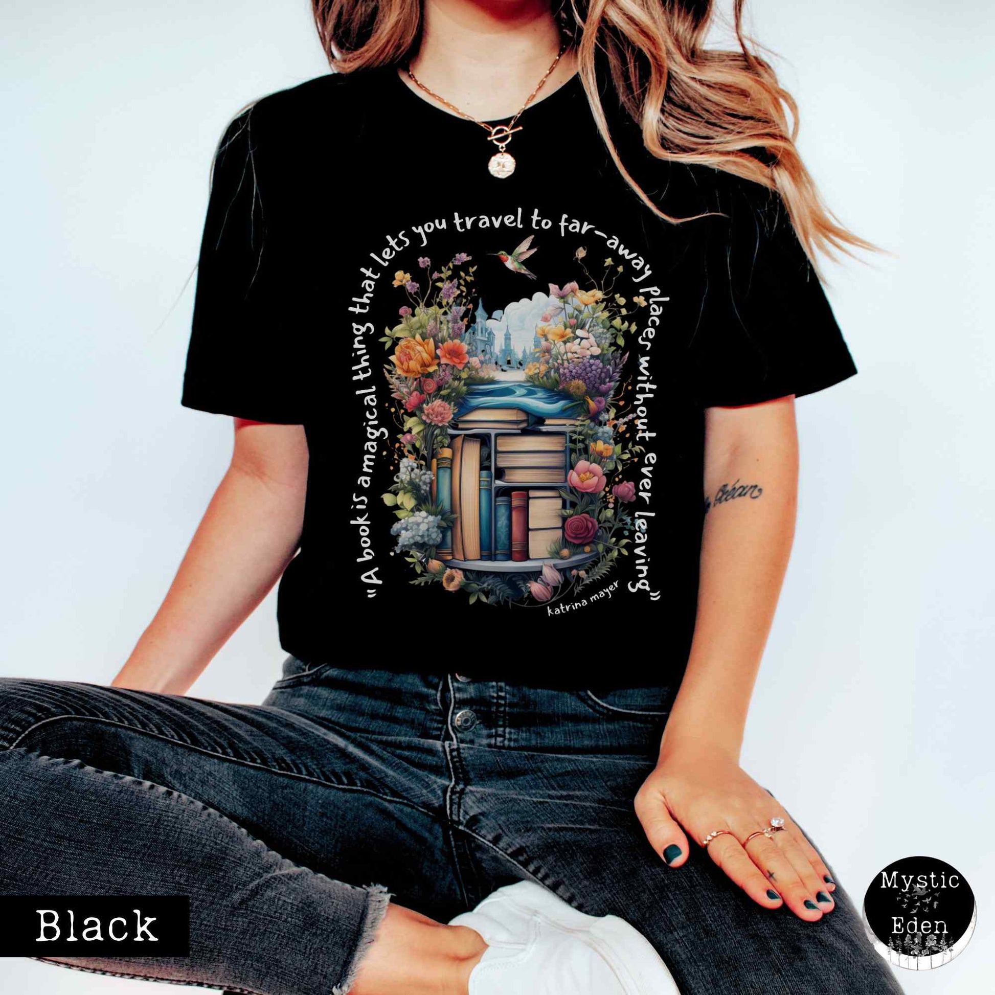 T-Shirt Black / XS Magical book shirt The Mystic Eden