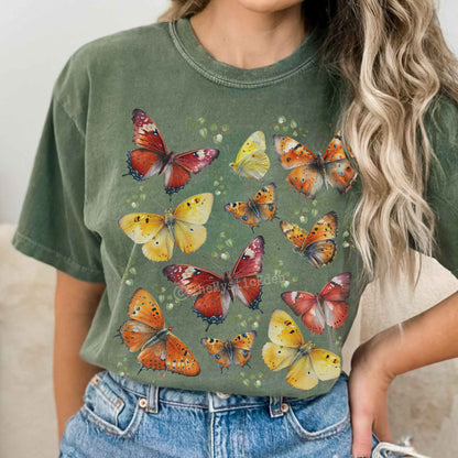 T-Shirt Bright Butterflies Cottagecore T-shirt The Mystic Eden