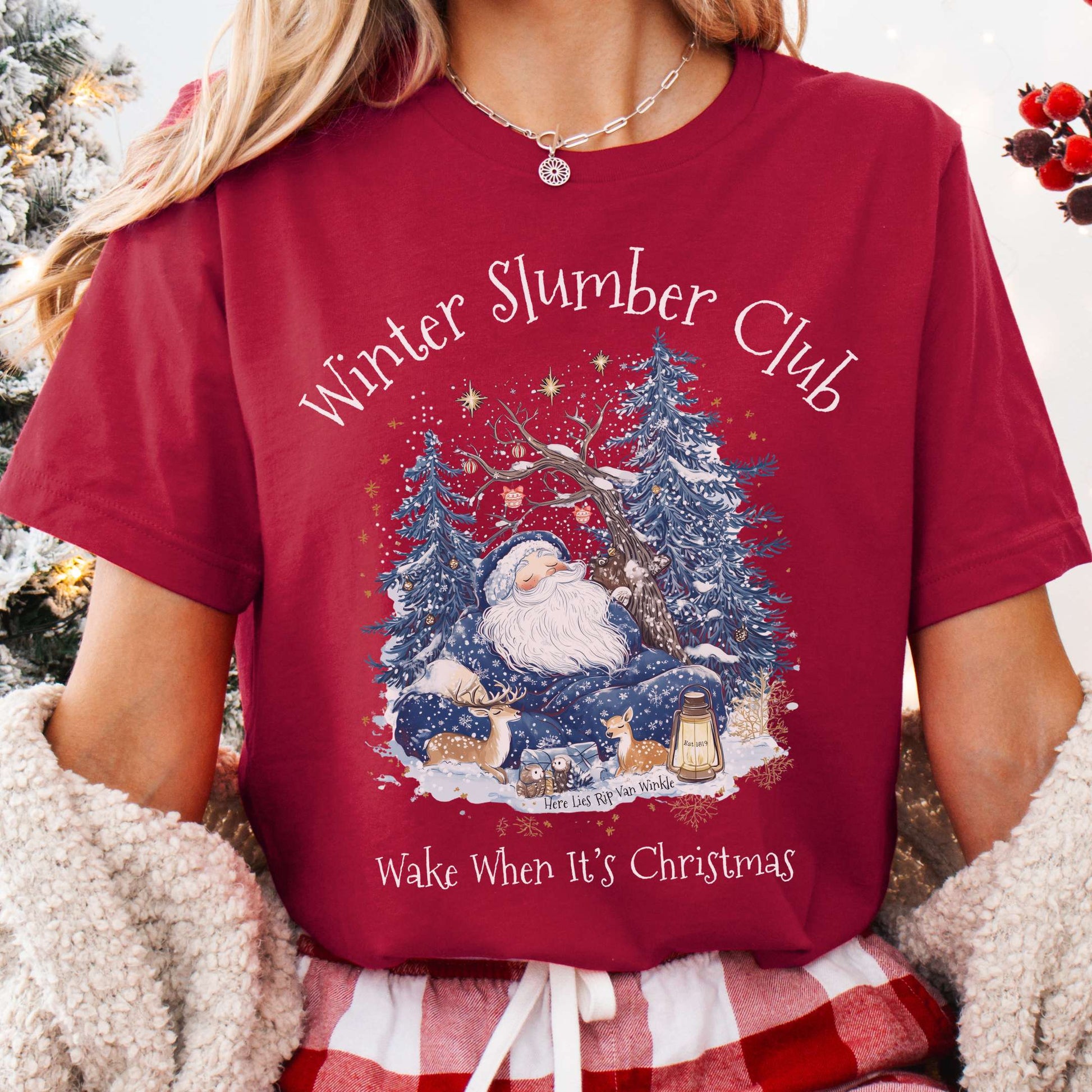 T-Shirt Cardinal / XS Rip Van Winkle's Winter Slumber Club Christmas Tee The Mystic Eden
