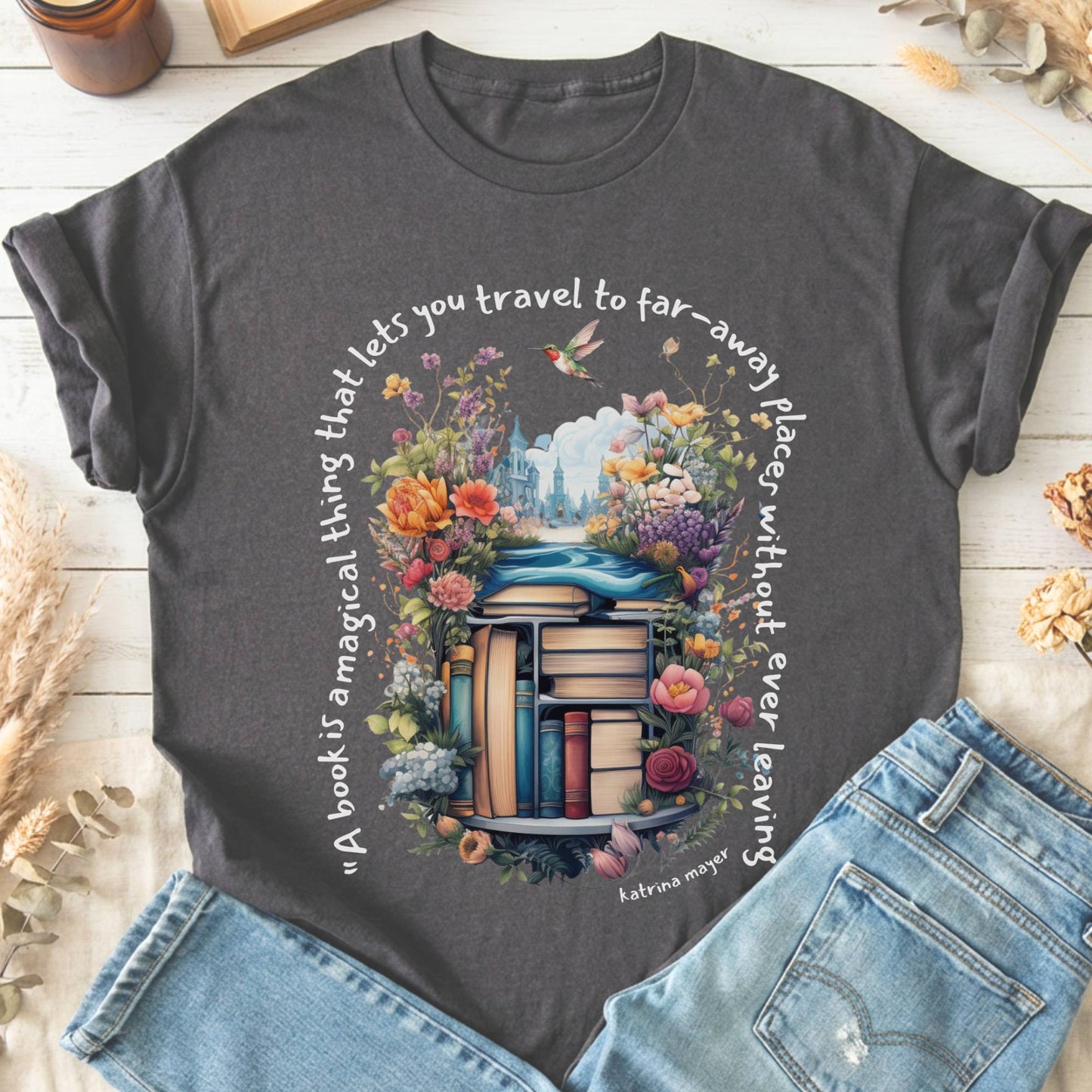 T-Shirt Charcoal / S A Book Is A Magical Thing T-Shirt The Mystic Eden