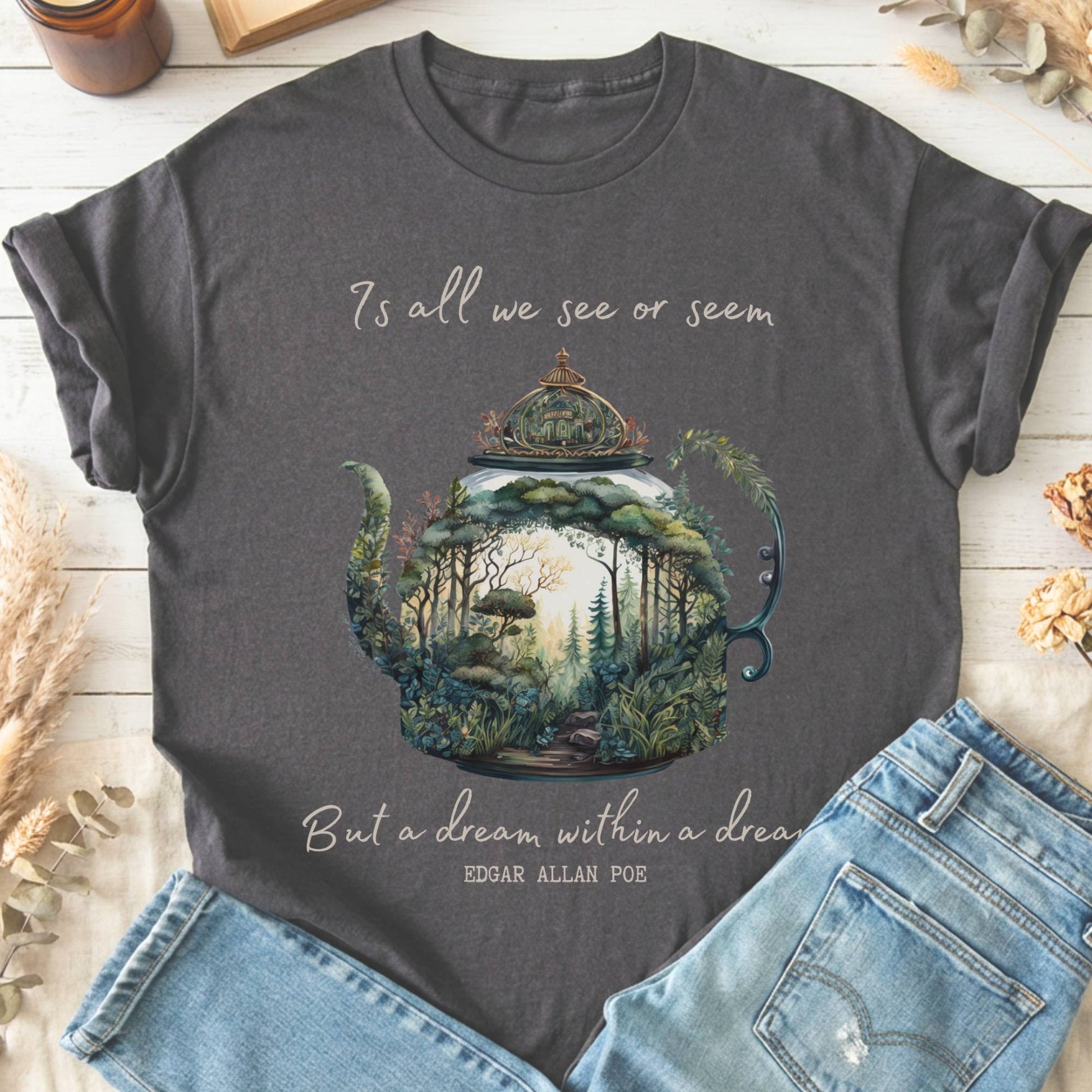 T-Shirt Charcoal / S Dream Within A Dream Poe T-Shirt The Mystic Eden