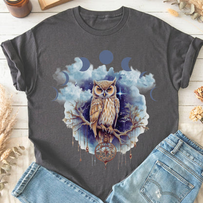 T-Shirt Charcoal / S Mystical Owl T-Shirt The Mystic Eden