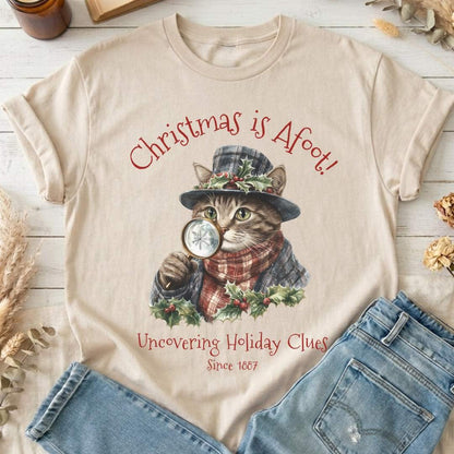 T-Shirt Christmas is Afoot! Sherlock Holmes Christmas T-Shirt The Mystic Eden