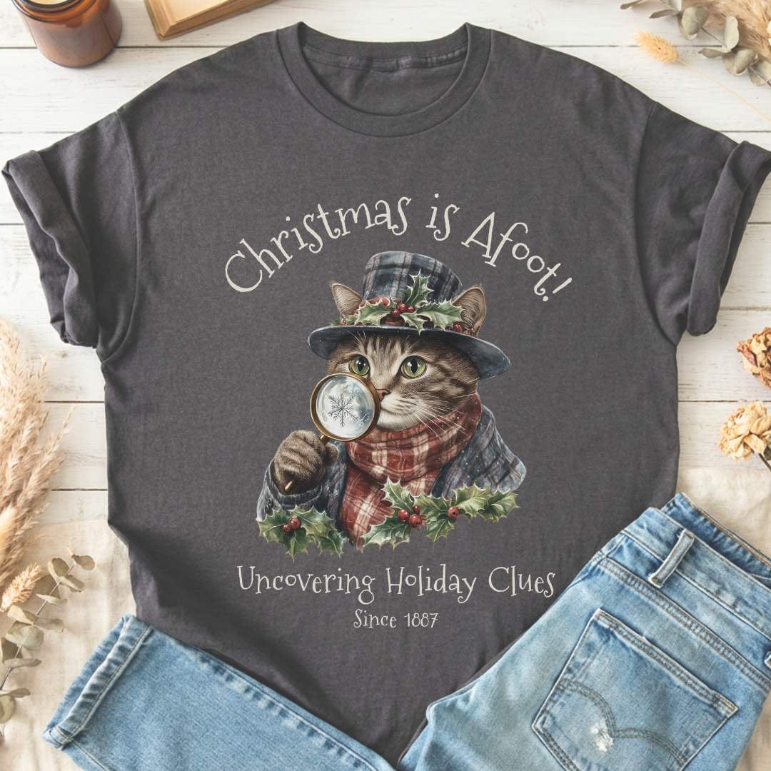 T-Shirt Christmas is Afoot! Sherlock Holmes Christmas T-Shirt The Mystic Eden