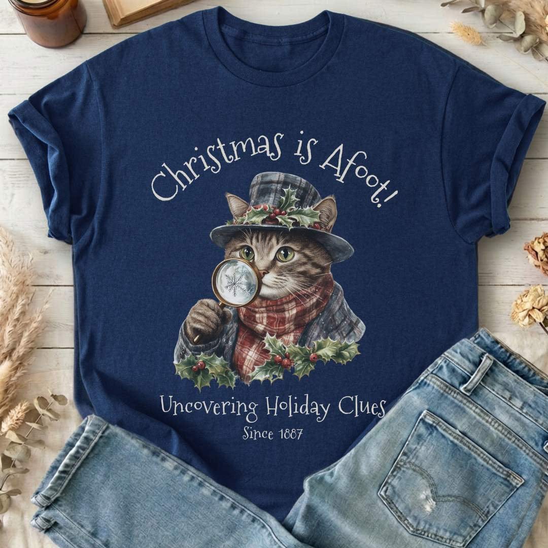 T-Shirt Christmas is Afoot! Sherlock Holmes Christmas T-Shirt The Mystic Eden
