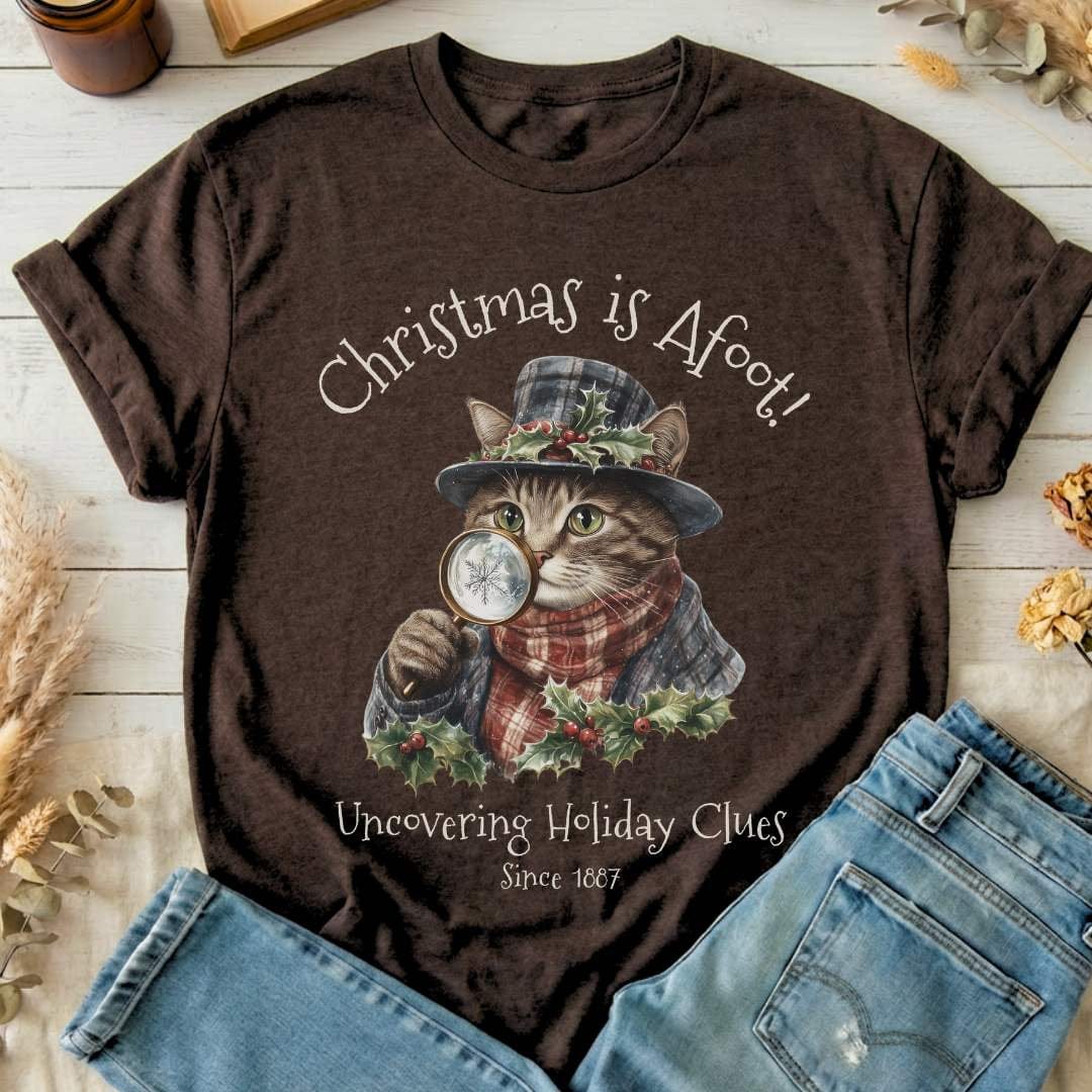 T-Shirt Christmas is Afoot! Sherlock Holmes Christmas T-Shirt The Mystic Eden