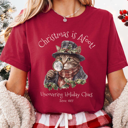 T-Shirt Christmas is Afoot! Sherlock Holmes Christmas Tee The Mystic Eden