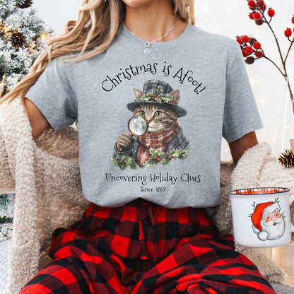 T-Shirt Christmas is Afoot! Sherlock Holmes Christmas Tee The Mystic Eden