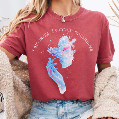 T-Shirt Crimson / S I Contain Multitudes Walt Whitman Tee The Mystic Eden