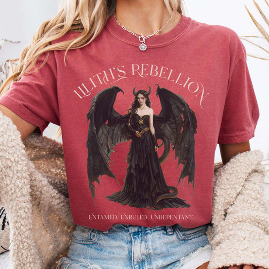 T-Shirt Crimson / S Lilith's Rebellion T-Shirt – Dark Divine Feminine Tee The Mystic Eden
