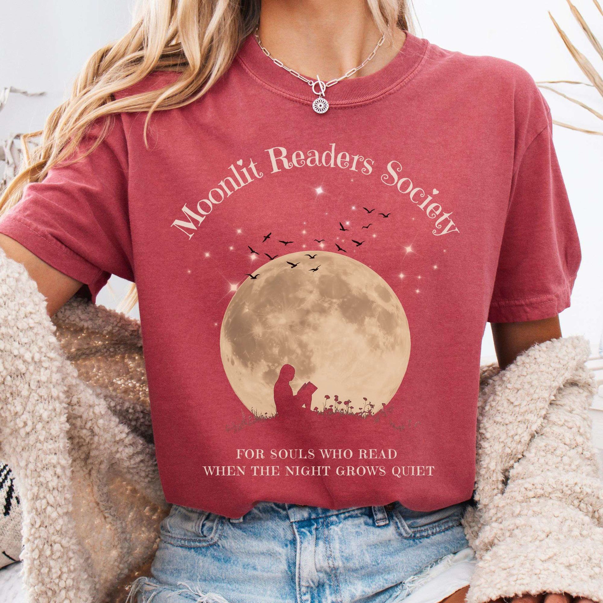 T-Shirt Crimson / S Moonlit Readers Society Tee The Mystic Eden