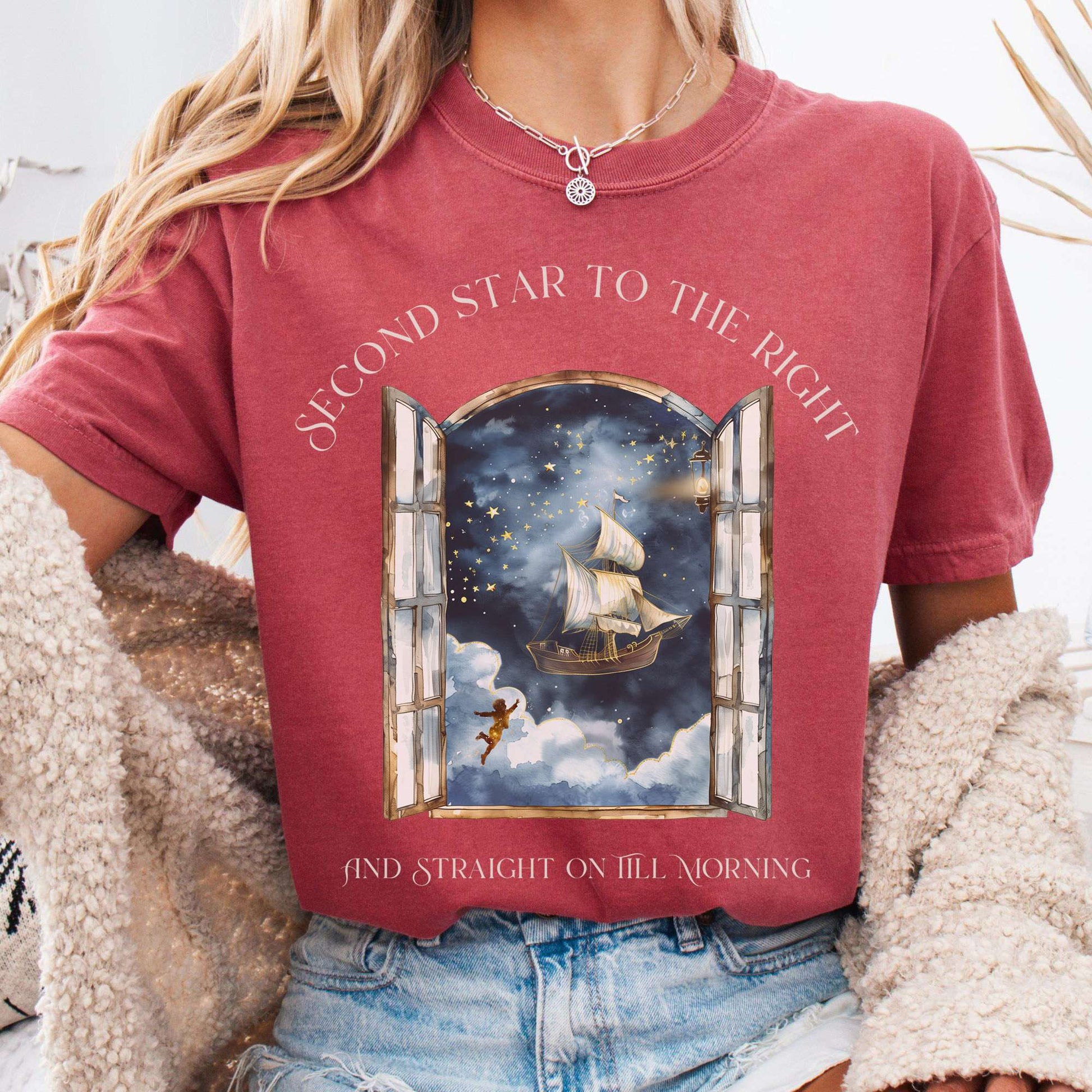 T-Shirt Crimson / S Second Star to the Right Peter Pan Tee The Mystic Eden
