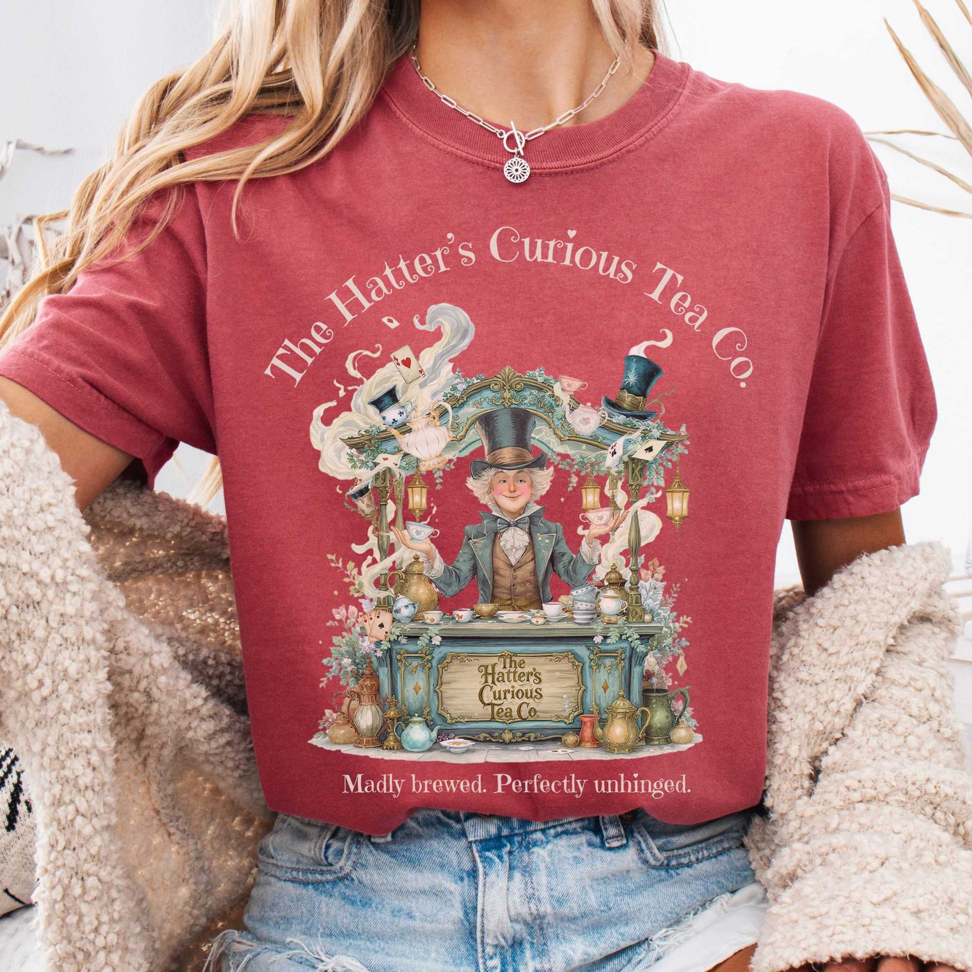 T-Shirt Crimson / S The Hatters Curious Tea Co T-Shirt The Mystic Eden