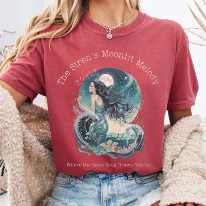 T-Shirt Crimson / S The Siren's Moonlit Melody Mythology Tee The Mystic Eden