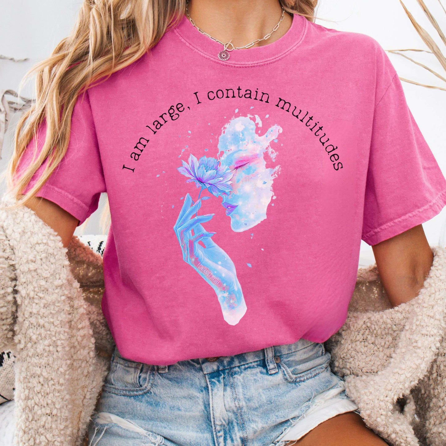 T-Shirt Crunchberry / S I Contain Multitudes Walt Whitman Tee The Mystic Eden