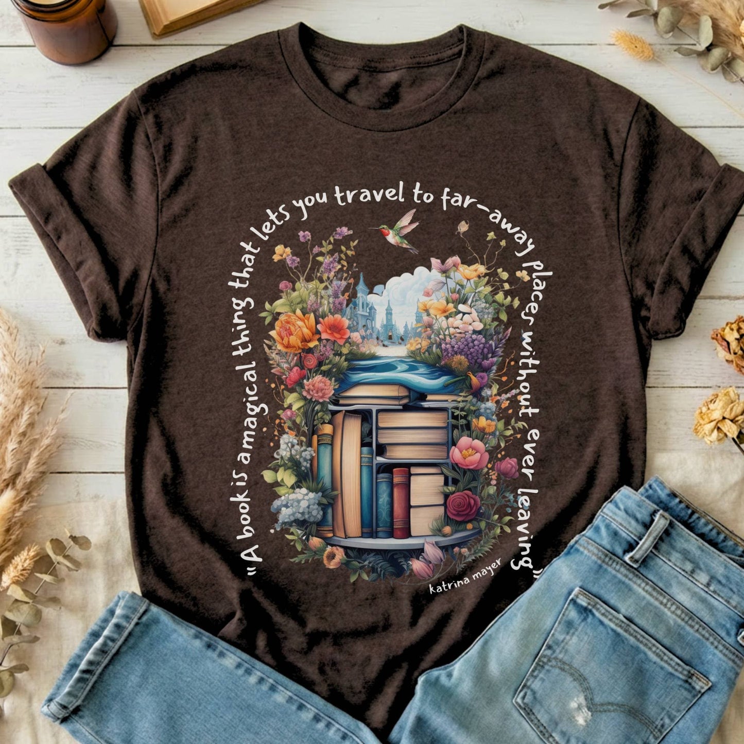 T-Shirt Dark Chocolate / S A Book Is A Magical Thing T-Shirt The Mystic Eden