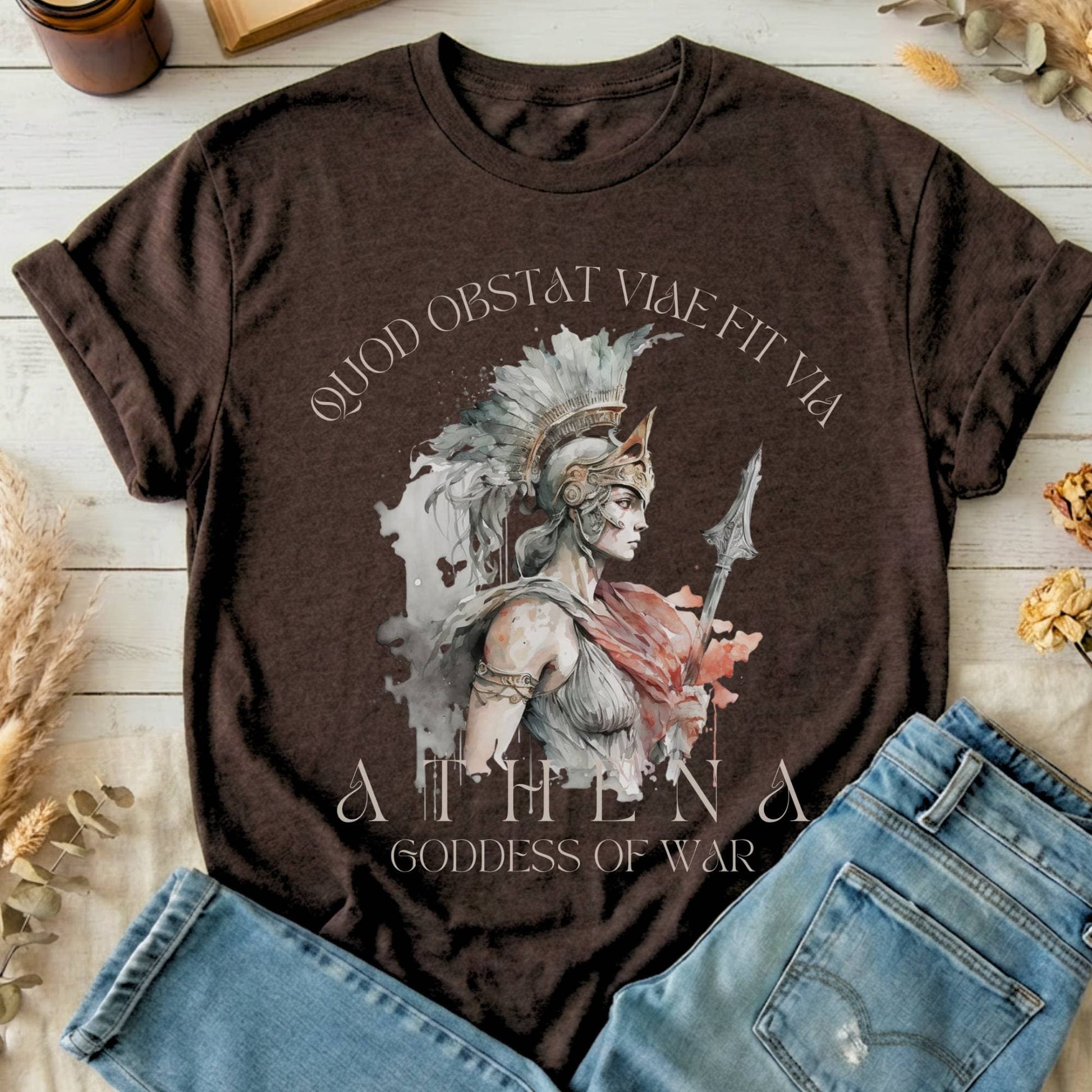 T-Shirt Dark Chocolate / S Athena Greek Mythology T-Shirt The Mystic Eden