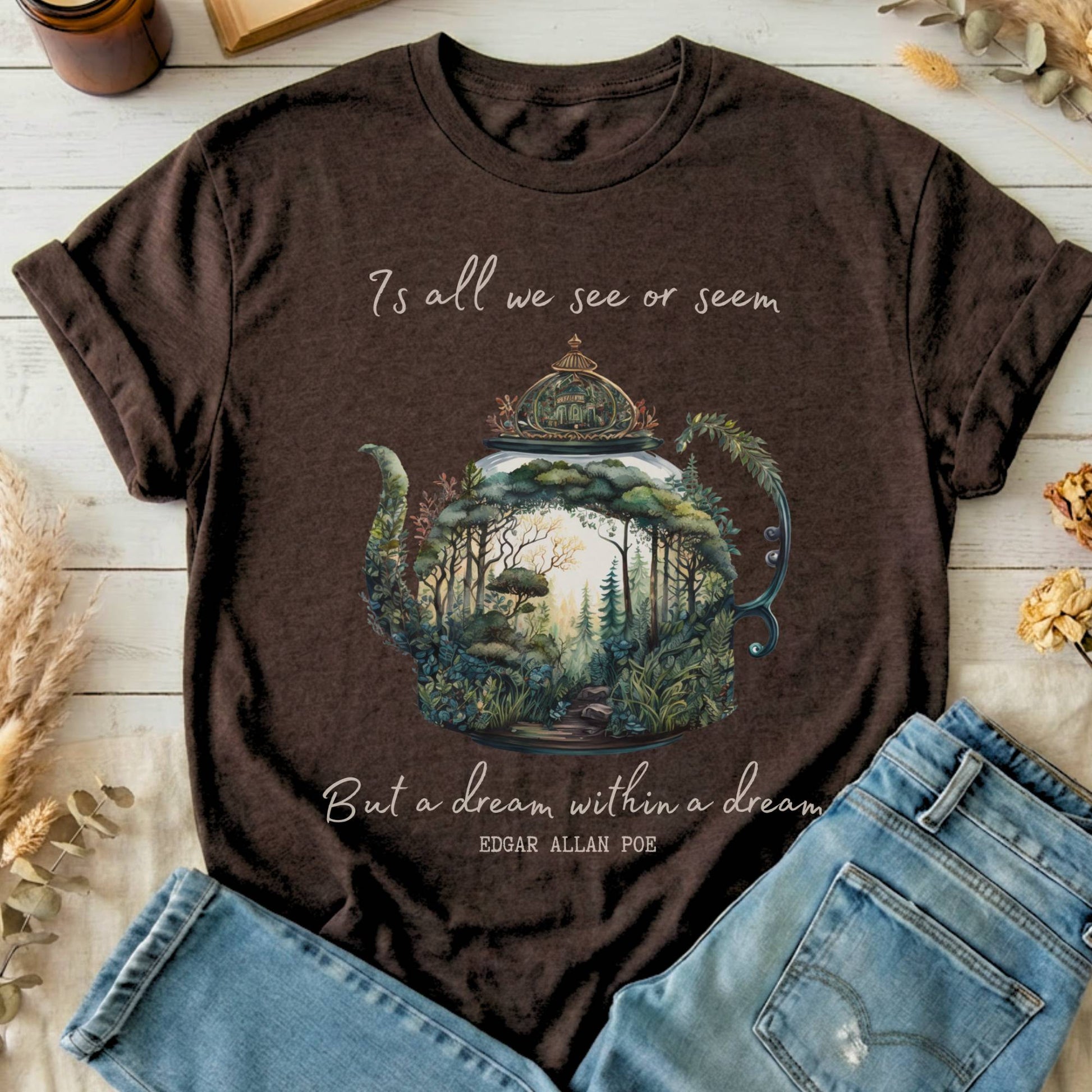 T-Shirt Dark Chocolate / S Dream Within A Dream Poe T-Shirt The Mystic Eden