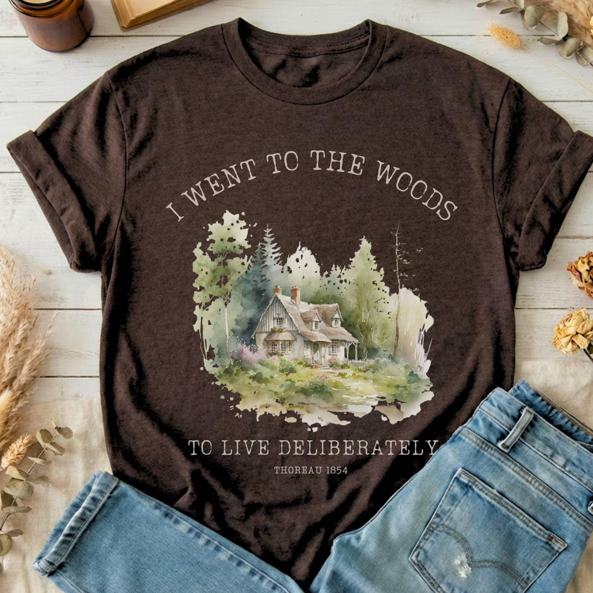 T-Shirt Dark Chocolate / S I Went To the Woods To Live Deliberately Thoreau T-Shirt The Mystic Eden