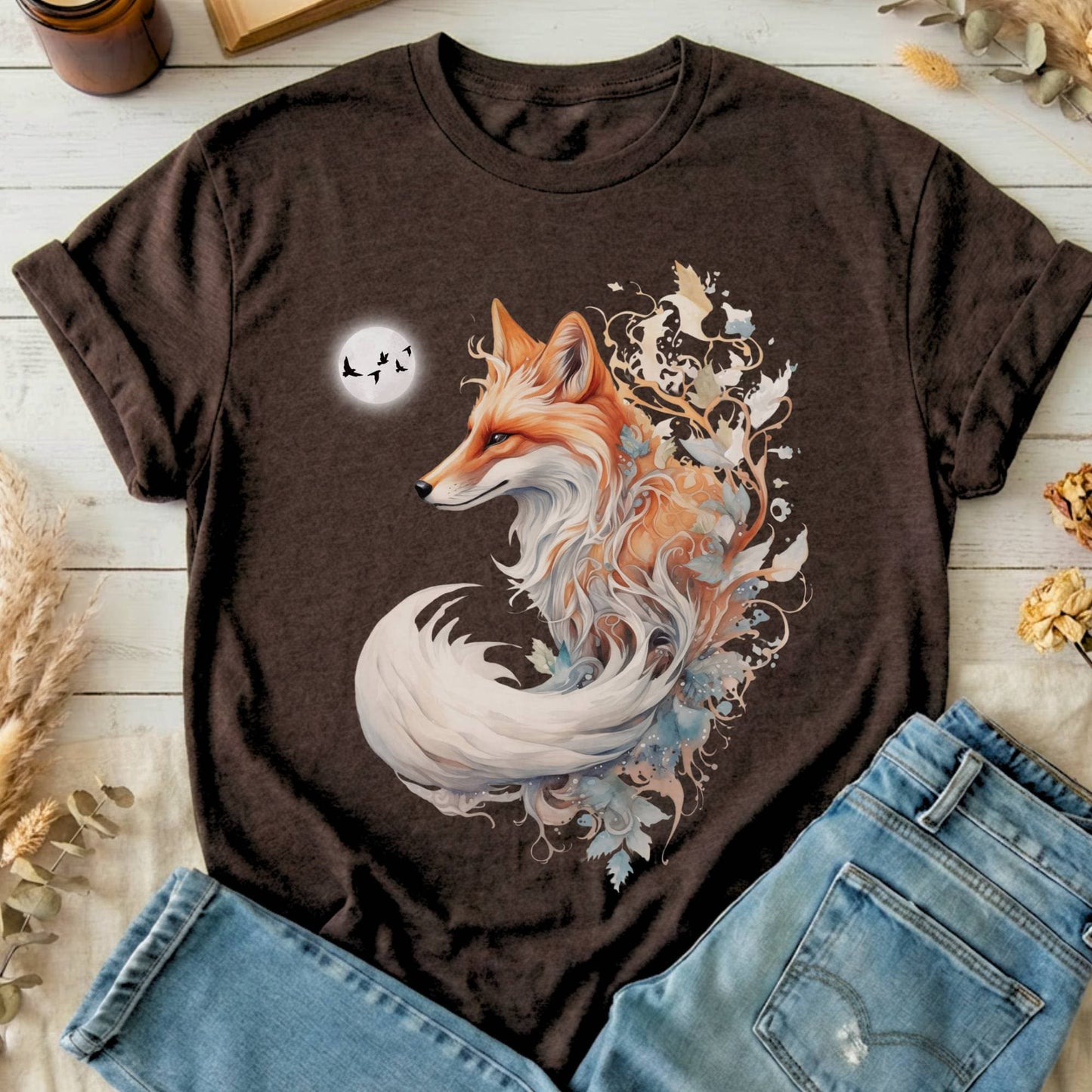 T-Shirt Dark Chocolate / S Whimsical Fox T-Shirt The Mystic Eden