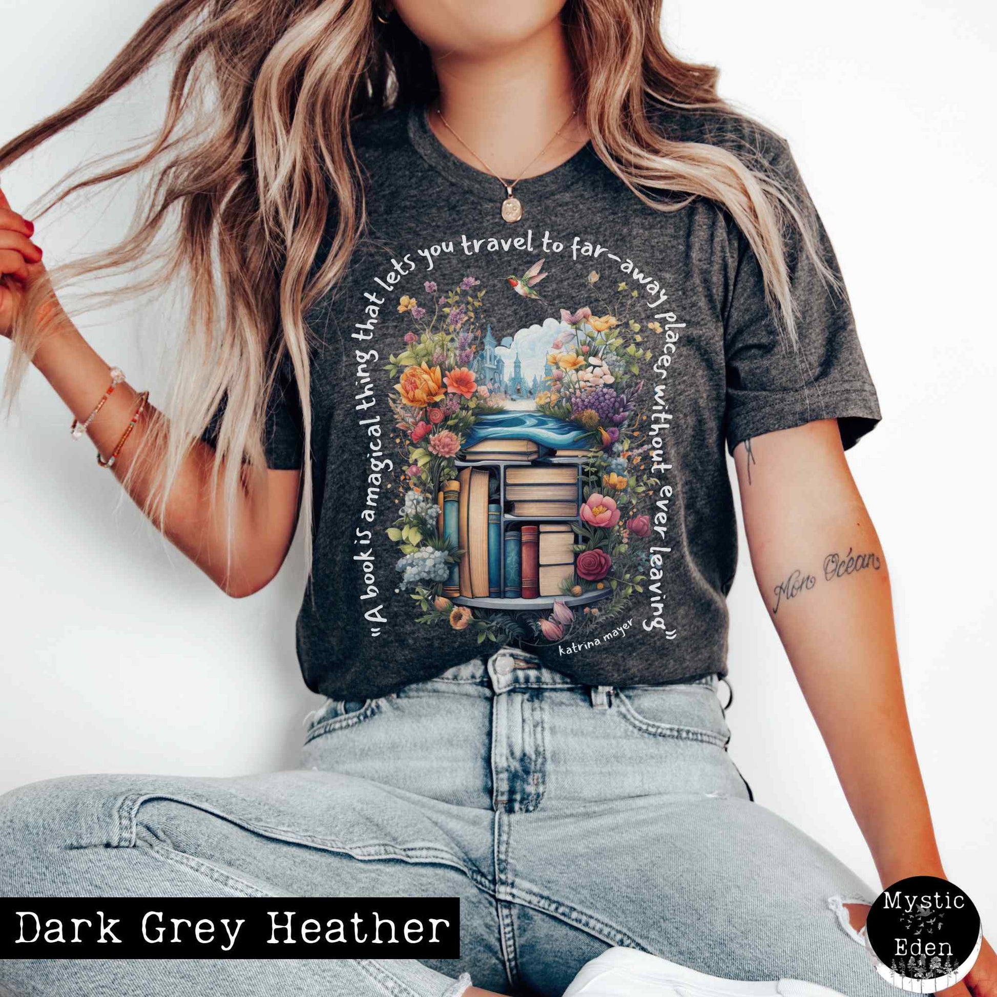 T-Shirt Dark Grey Heather / XS Magical book shirt The Mystic Eden