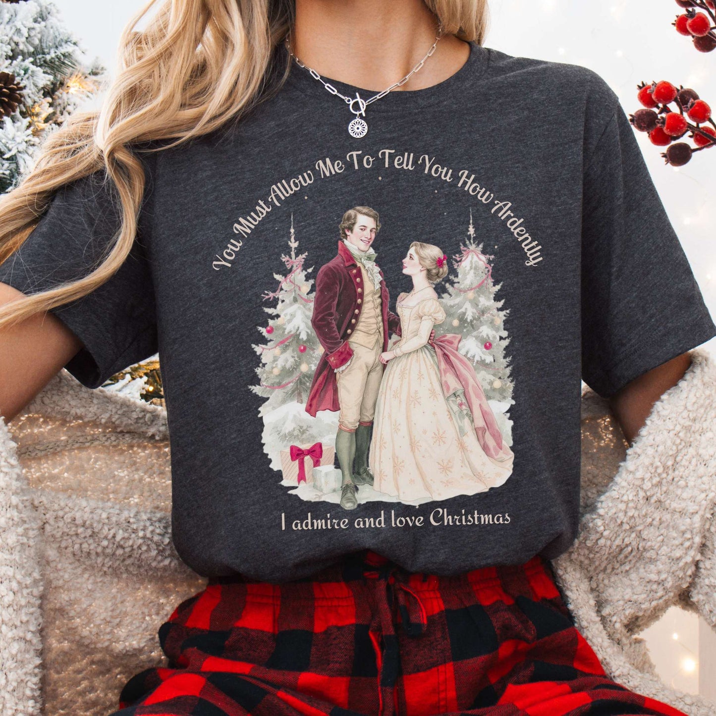 T-Shirt Dark Grey Heather / XS Pride & Prejudice Christmas Tee The Mystic Eden