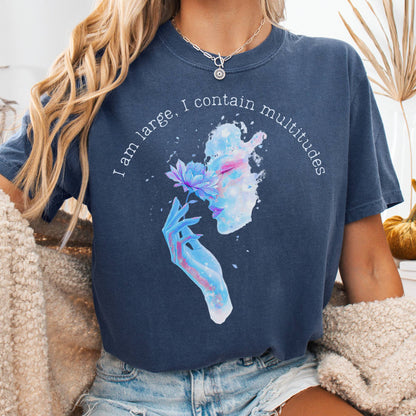 T-Shirt Denim / S I Contain Multitudes Walt Whitman Tee The Mystic Eden