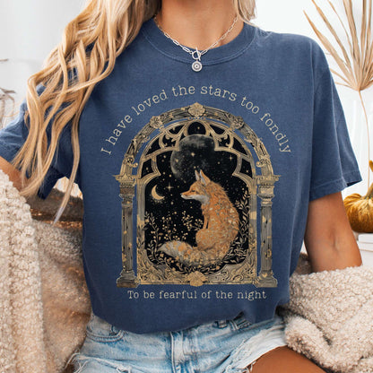 T-Shirt Denim / S I Have Loved the Stars Too Fondly Sarah Williams Poetry Tee The Mystic Eden