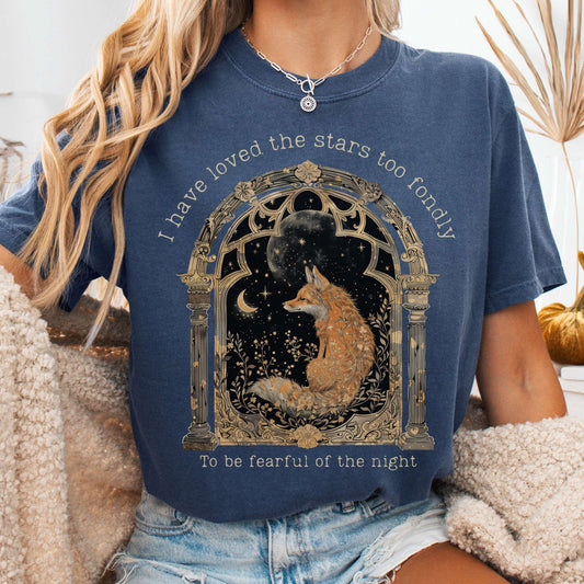 T-Shirt Denim / S I Have Loved the Stars Too Fondly Sarah Williams Poetry Tee The Mystic Eden
