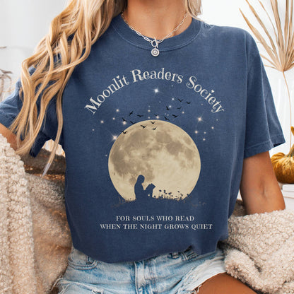 T-Shirt Denim / S Moonlit Readers Society Tee The Mystic Eden