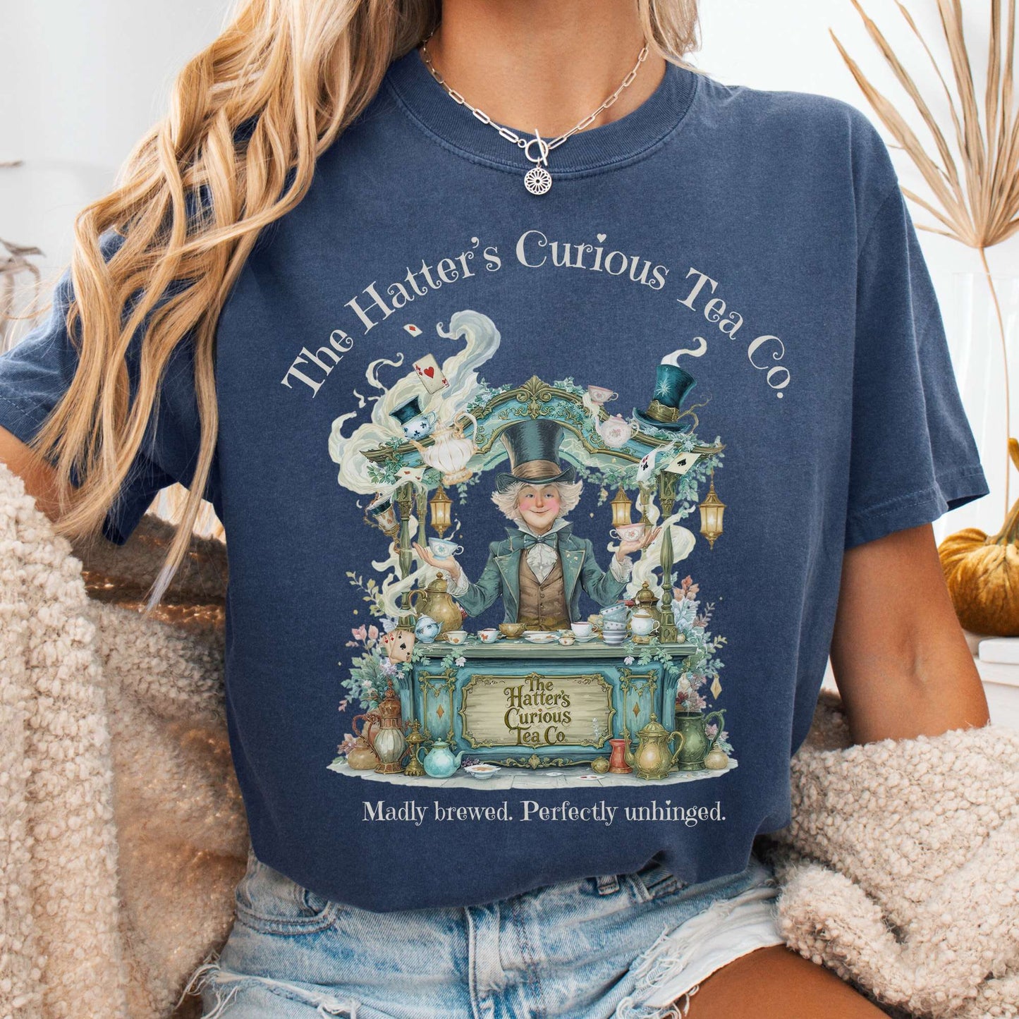 T-Shirt Denim / S The Hatters Curious Tea Co T-Shirt The Mystic Eden