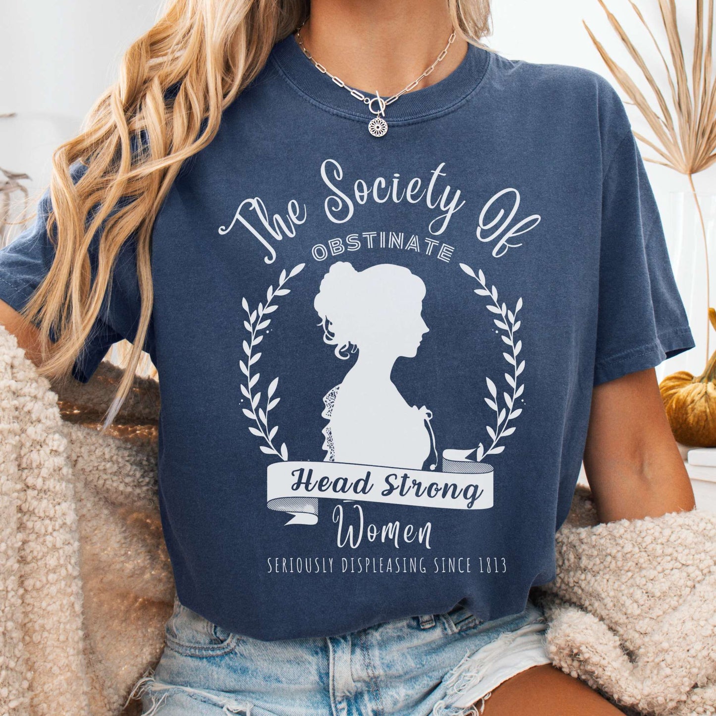 T-Shirt Denim / S The Society of Obstinate Head Strong Women Jane Austen Shirt The Mystic Eden